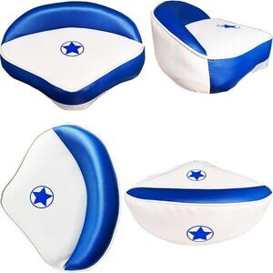 Boat Seats Pro Casting Deck Seat Captains Bucket Boat Seat Seat Swivel-White+Blu